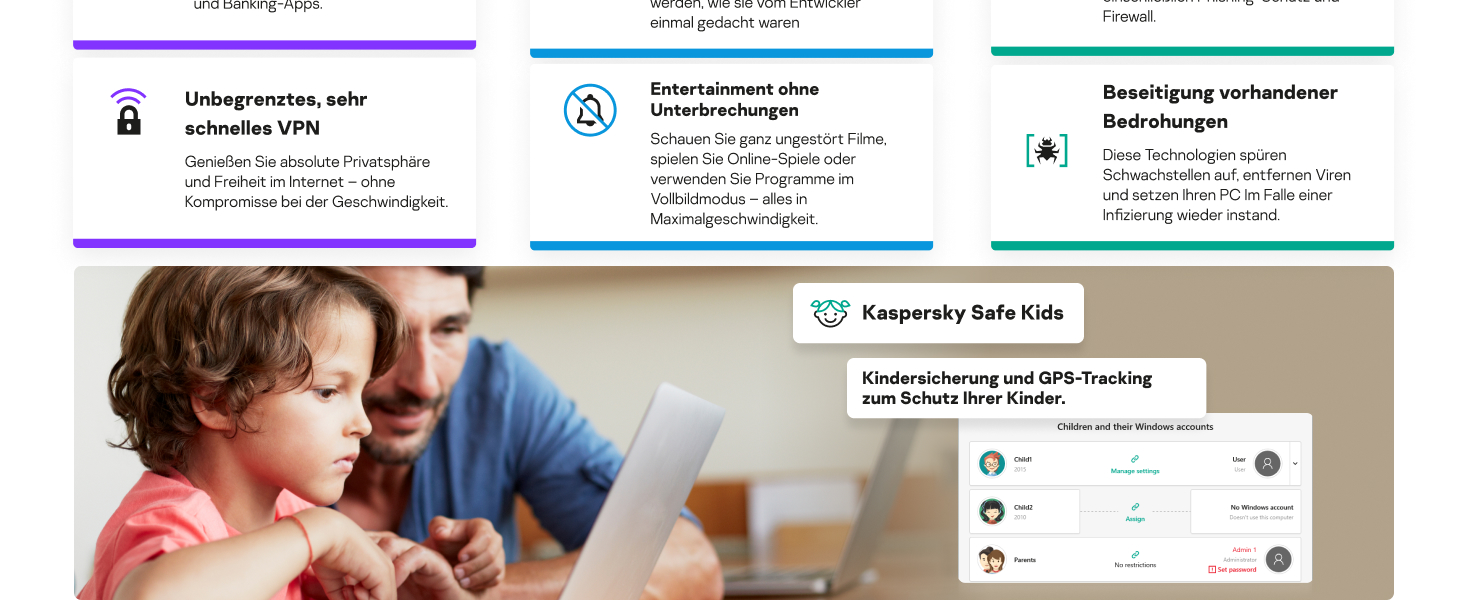 Kaspersky Safe Kids - Kindersicherung und GPS-Tracking zum Schutz Ihrer Kinder.